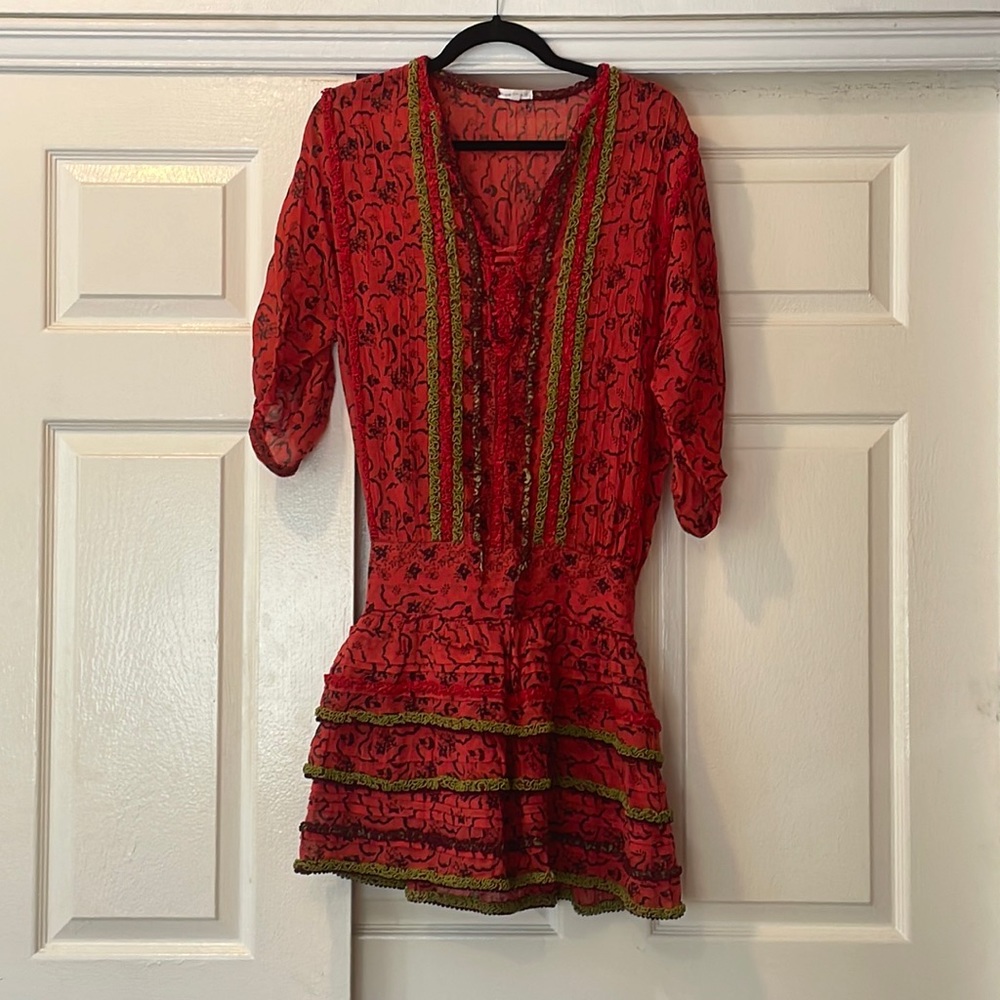 Poupette St. Barth Drop Elastic Waist Dress Red
